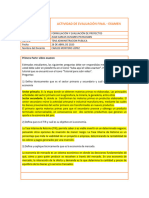 Examen - Formulación y Evaluación de Proyectos