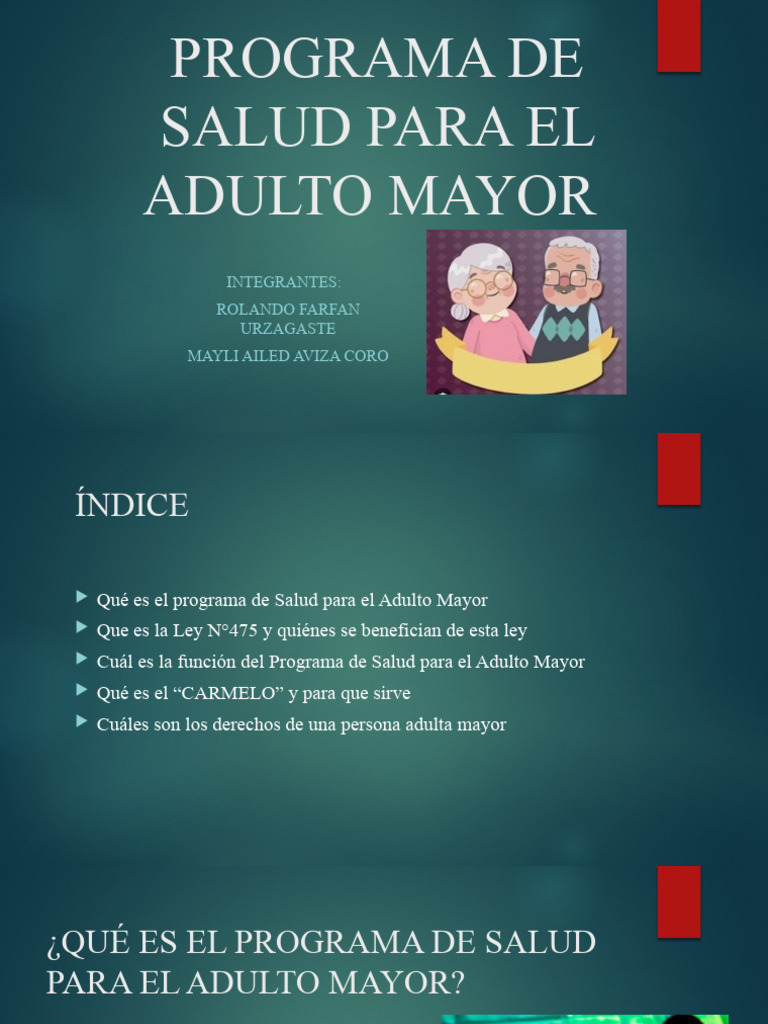 Programa de Salud para Adultos Mayores | PDF | Ciencias sociales ...