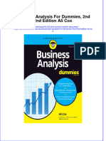 Business Analysis For Dummies 2Nd 2Nd Edition Ali Cox Full Chapter