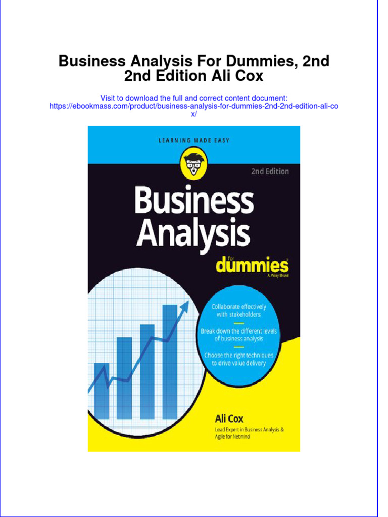 Business Analysis For Dummies 2Nd 2Nd Edition Ali Cox Full Chapter