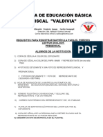 Requisitos para Matriculación