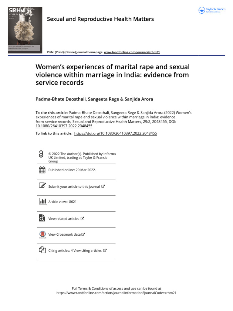 Marital Rape and Violence in India | PDF | Rape | Violence