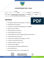 Lista de Materiales Kinder 2024