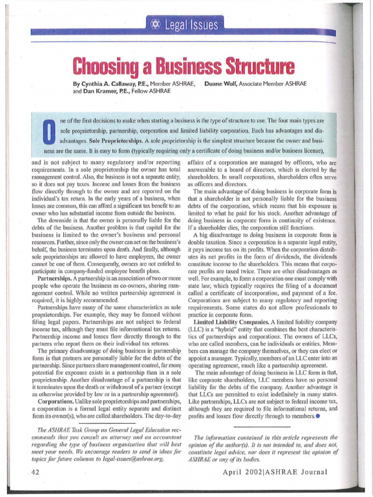 Business Structure Options Explained | PDF | Limited Liability Company ...