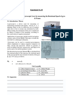 Experiment No. 05 5. Title To Verify The Gyroscopic Laws by Measuring The Rotational Speed of Gyro & Frame