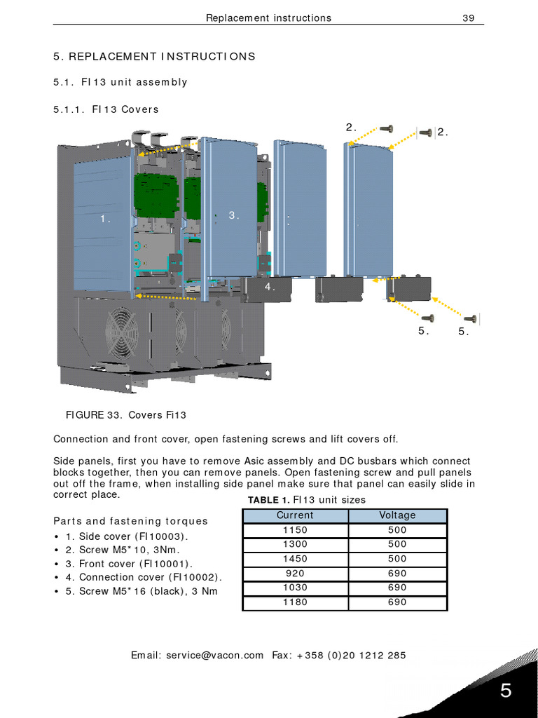 FI13 Unit Replacement Instructions | PDF | Screw | Capacitor