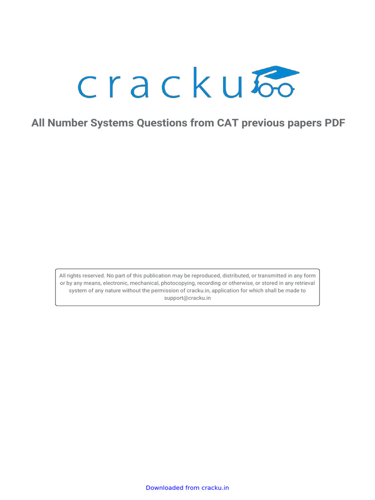 All Number Systems Questions From CAT Previous Papers PDF | PDF ...