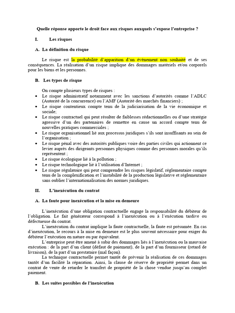 T3-Q3-Quelle Réponse Apporte Le Droit Face Aux Risques Auxquels S ...