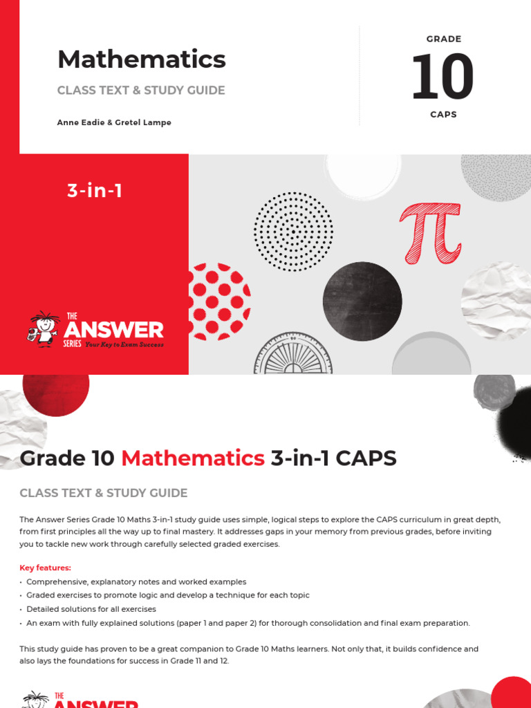Grade 10 Maths 3-in-1 Study Guide | PDF | Mathematics | Equations