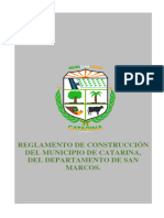 Reglamento de Construcción Del Municipio de Catarina, Del Departamento de San Marcos