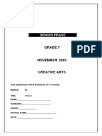 Creative Arts Grade 7 November 2023