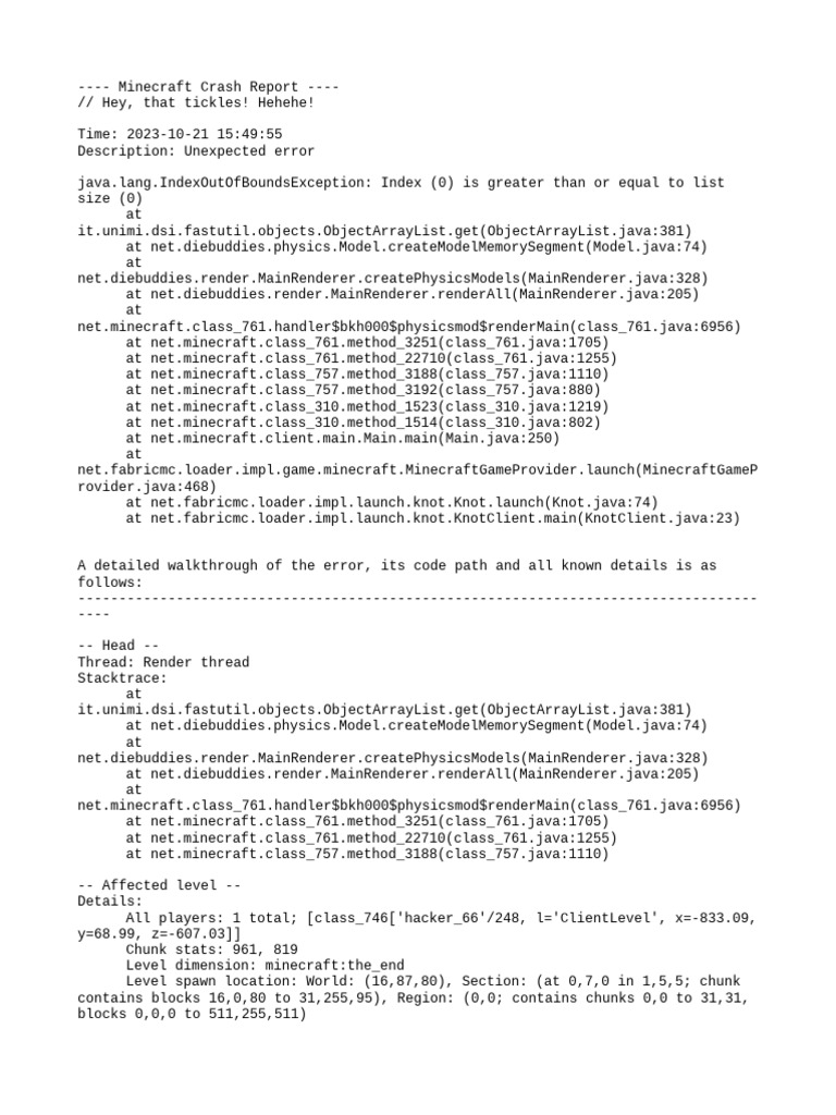 Baritone Crash Report for 1.20.1 | PDF | Computing | Computer Architecture