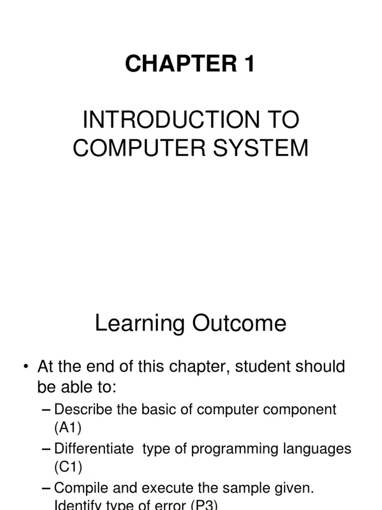 Chapter 01 - Introduction To Computer System | PDF | Java (Programming ...