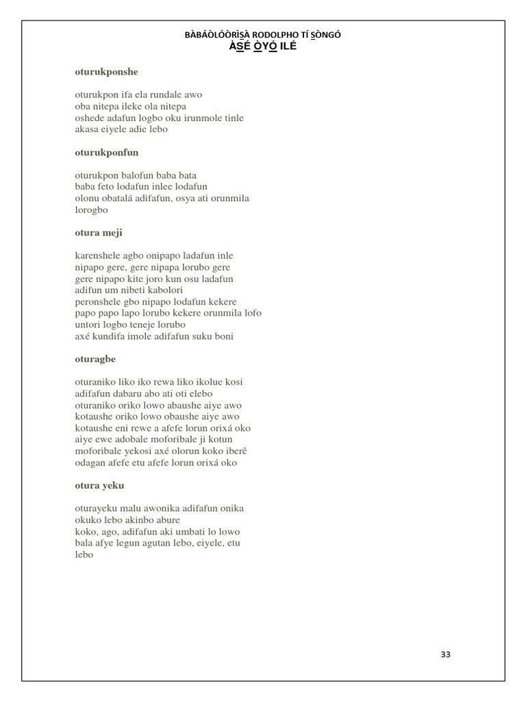 Orunmila Ifa para Reza Os 256 Odus 33 | PDF