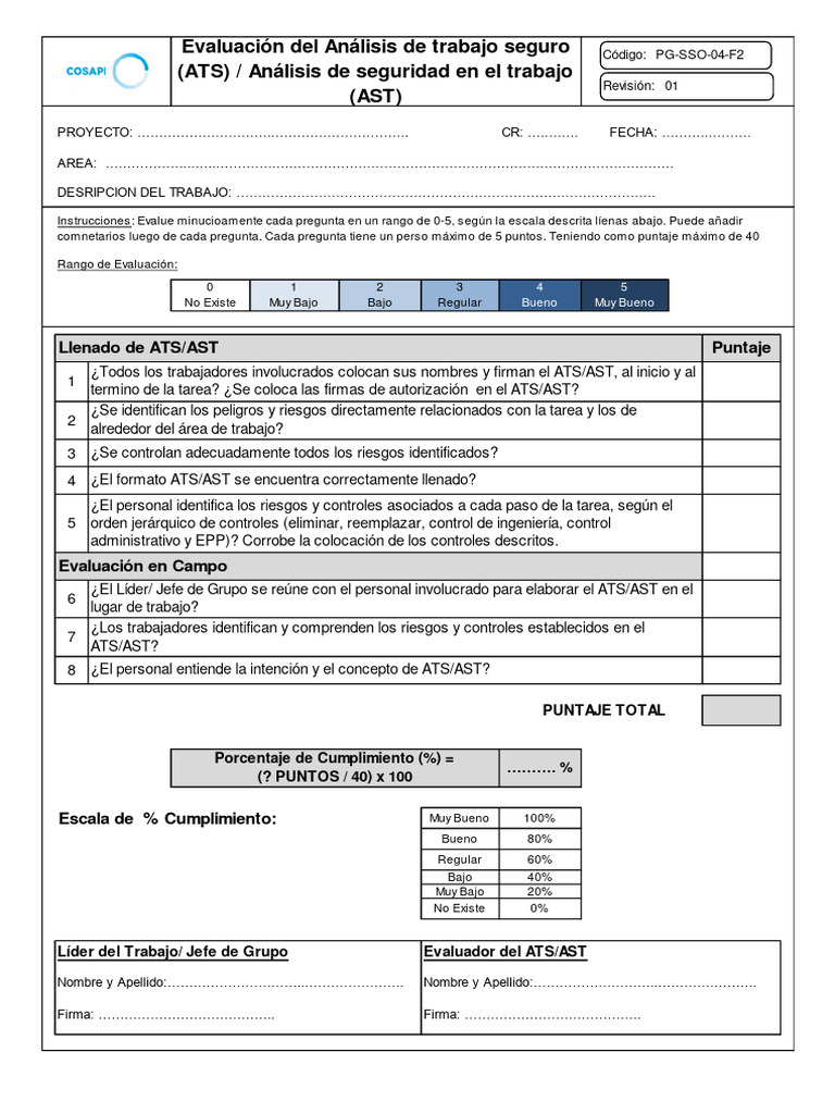 Evaluación de ATS/AST en Seguridad Laboral | PDF | Informática ...
