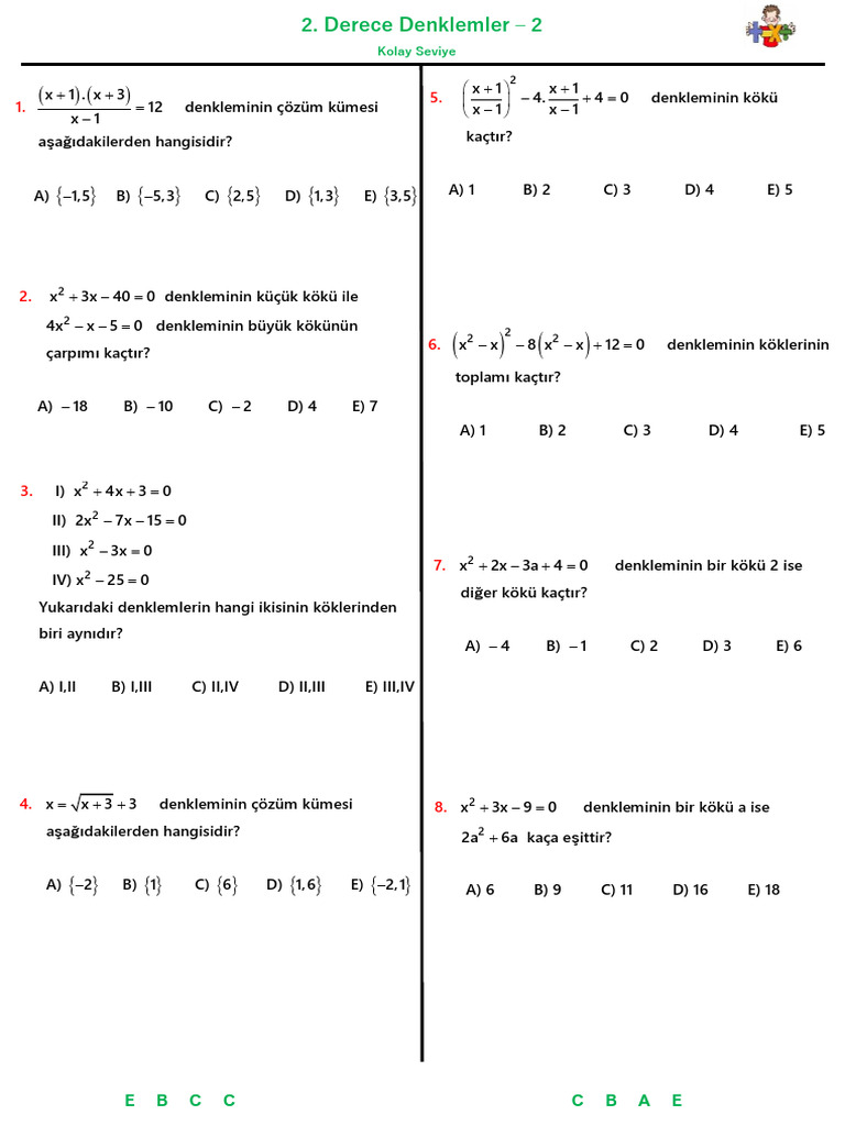 İdd Kolay Test-2 | PDF