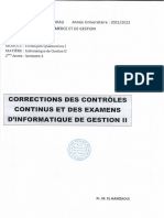 S3-Info de Gestion II-Plolycopié-Correction CC Et Exam