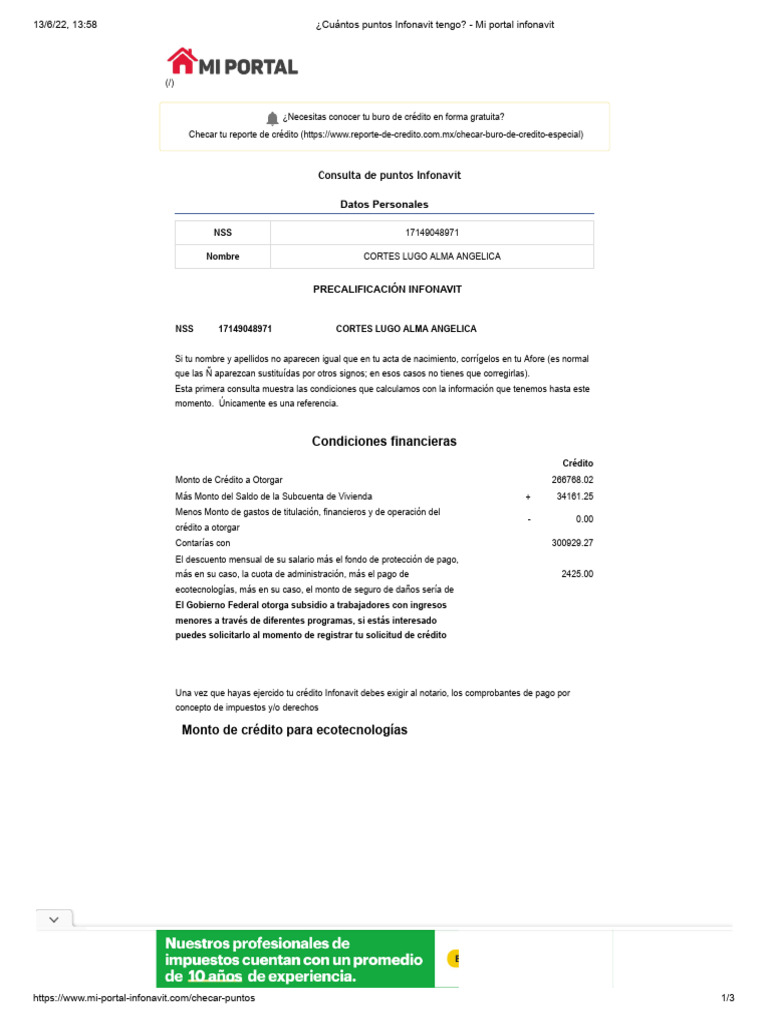 ¿Cuántos Puntos Infonavit Tengo - Mi Portal Infonavit | PDF | Salario ...