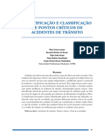 Artigo - Identificação e Classificação de Pontos Criticos de Acidentes de Transito