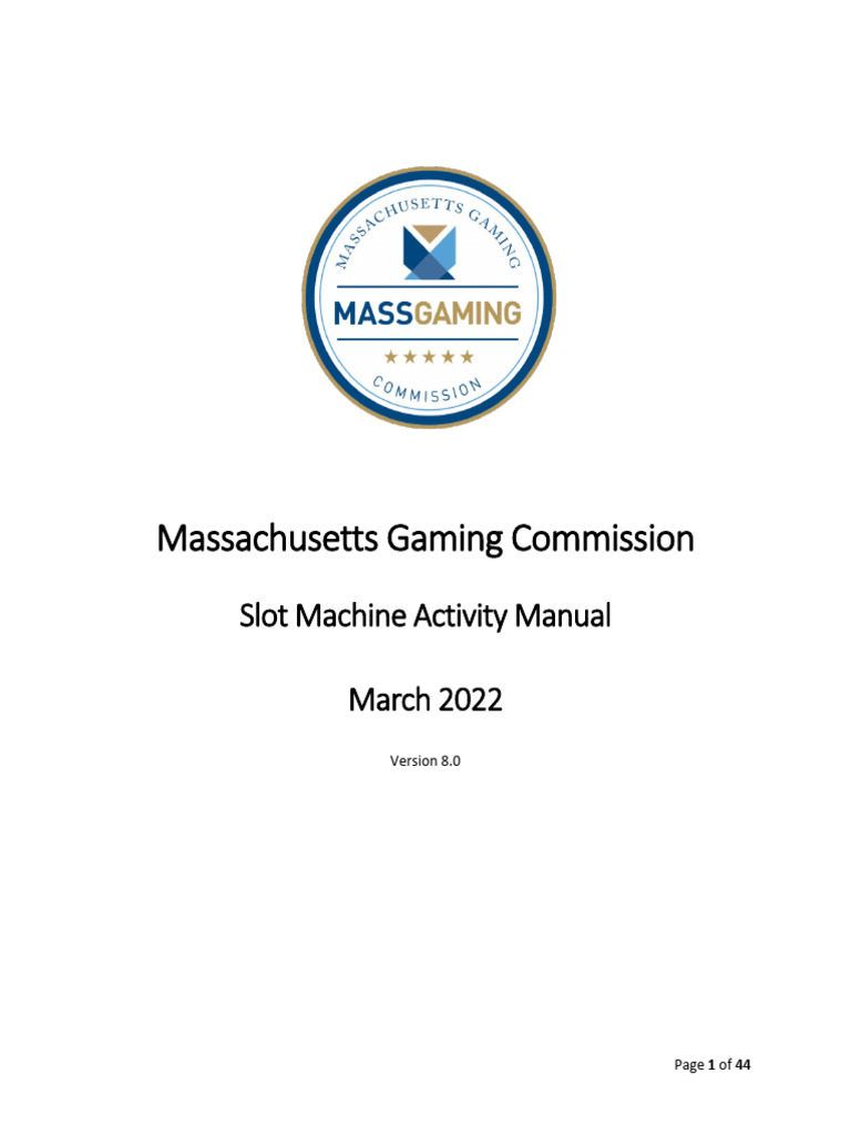 Massachusetts Slot Machine Activity Manual | PDF | Slot Machine