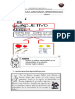 GUÍA DE LENGUAJE Y COMUNICACIÓN TERCER AÑO BÁSICO Adjetivos