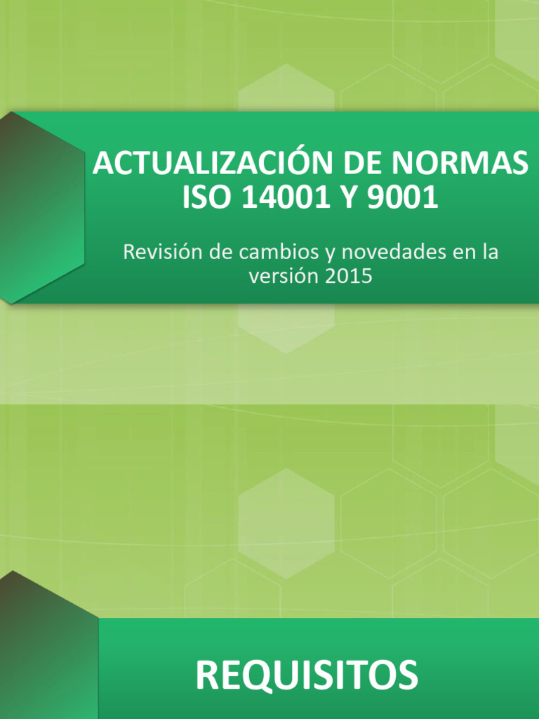 Presentación - Actualización de Normas Iso 14001 y 9001 | PDF | Calidad ...