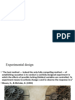 Single Factor Experimental Design