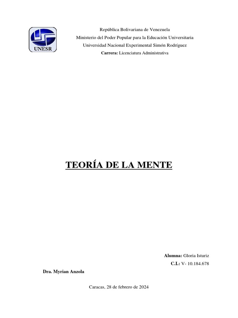 Teoría de la Mente y Evolución Cognitiva | PDF | Cerebro | Mente