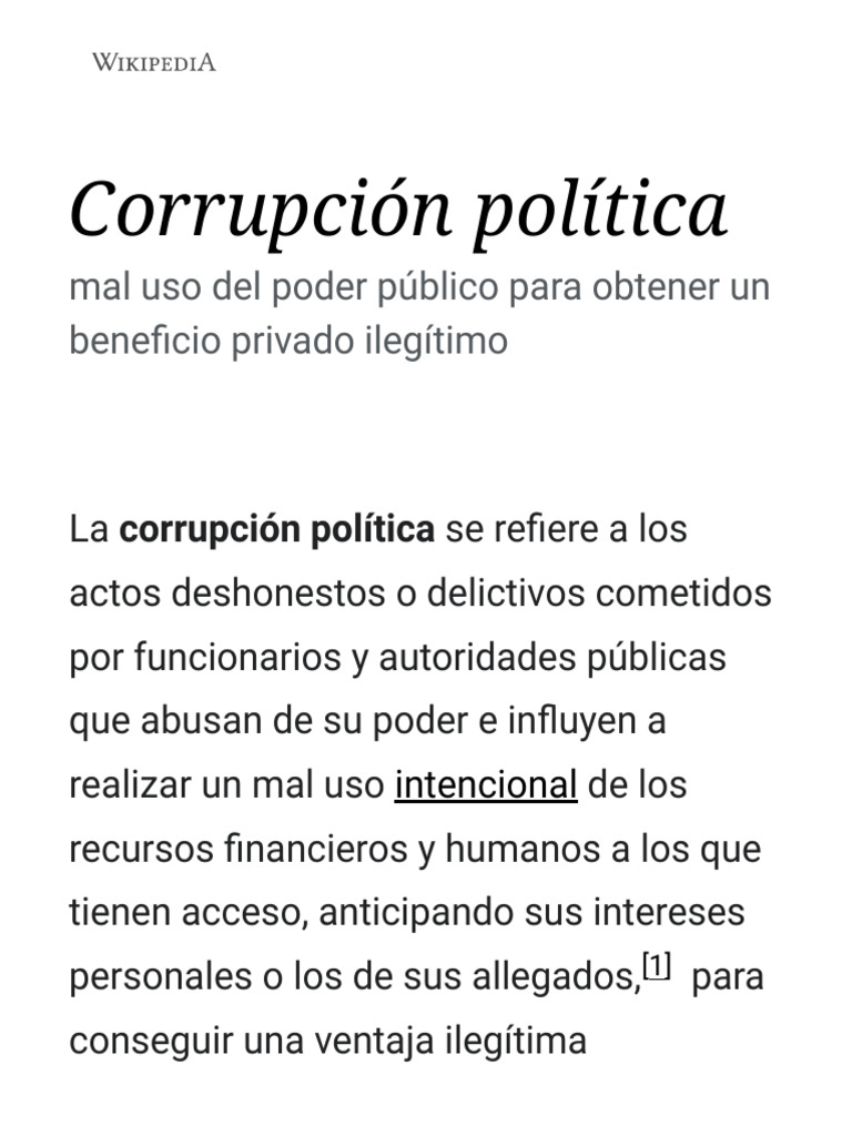 Corrupción Política Wikipedia La Enciclopedia Libre Descargar