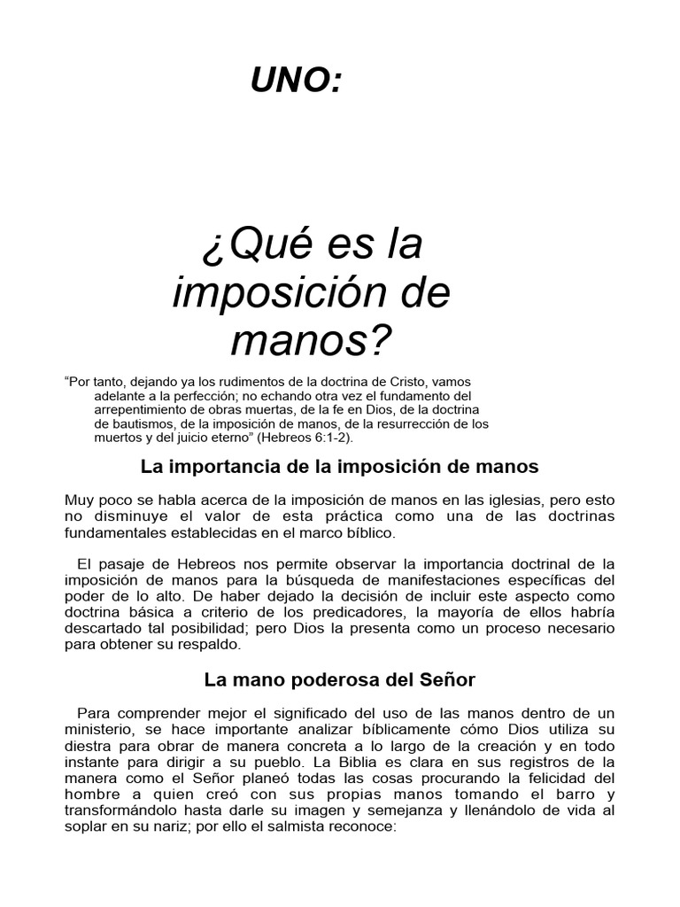 Importancia de la Imposición de Manos | PDF | Jacob | Moisés