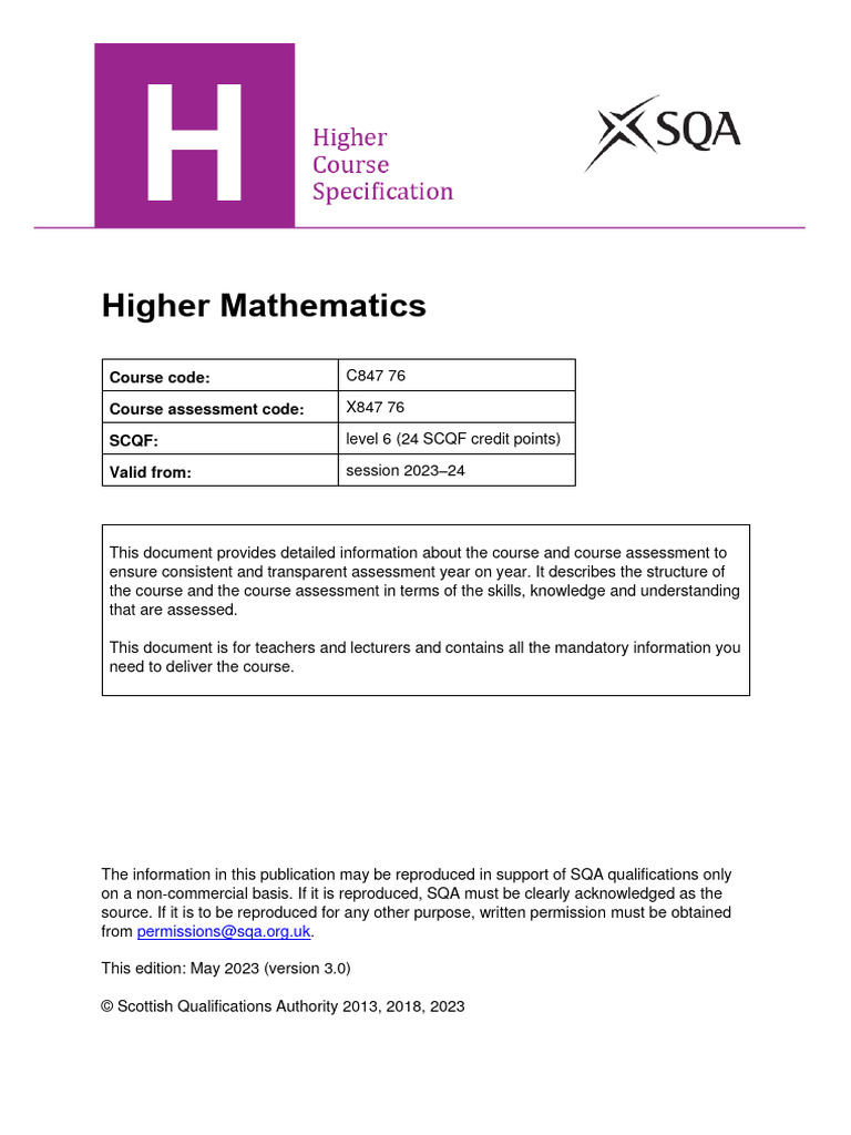 H course spec mathematics pdf function mathematics equations