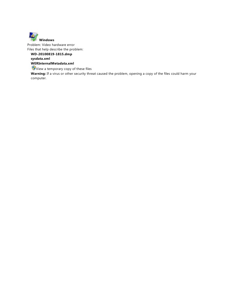 Video Hardware Error Analysis | PDF