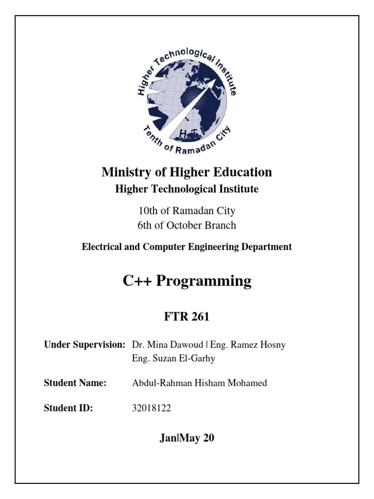 C++ Programming: Ministry of Higher Education | PDF | Class (Computer ...