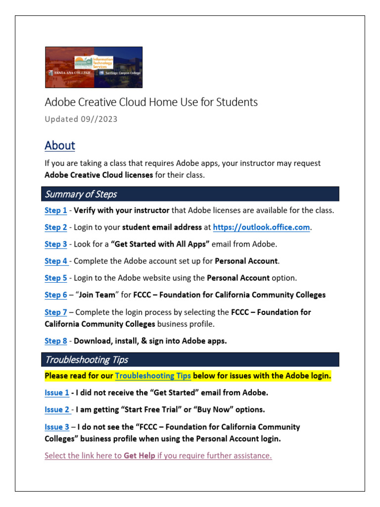 Adobe Creative Cloud Access for Students | PDF | Login | World Wide Web