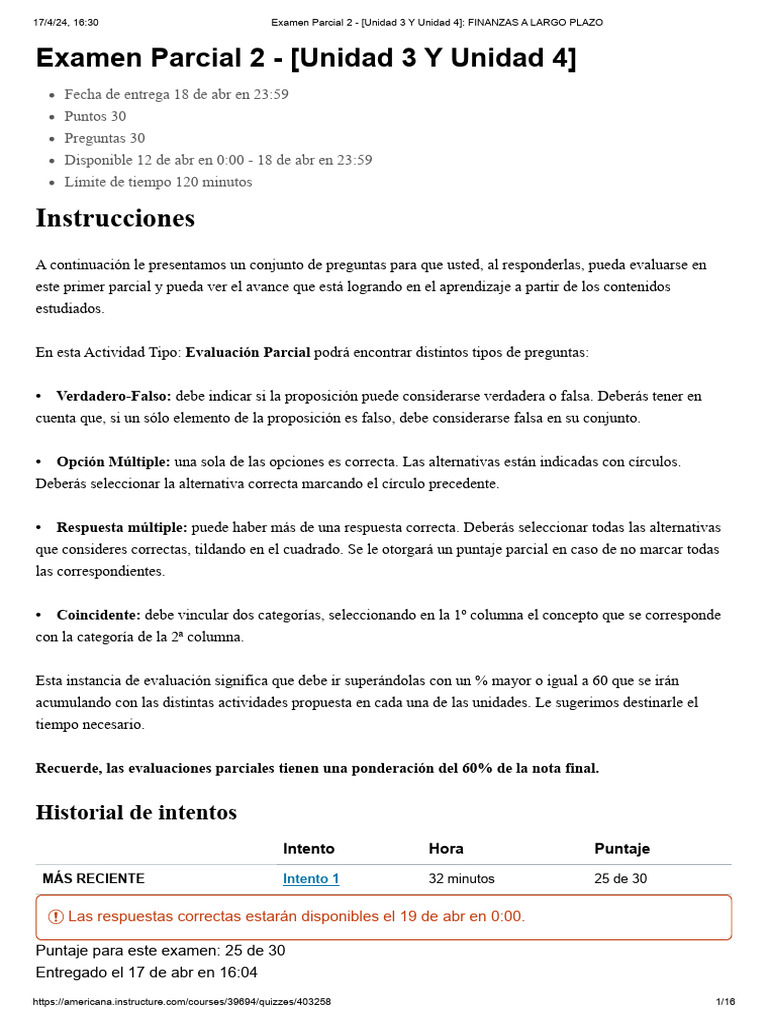 Examen Parcial 2: Finanzas a Largo Plazo | PDF | Opción (Finanzas ...
