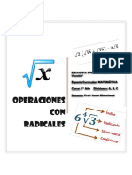 RADICALES. OPERACIONES CON RADICALES 3er AÑO