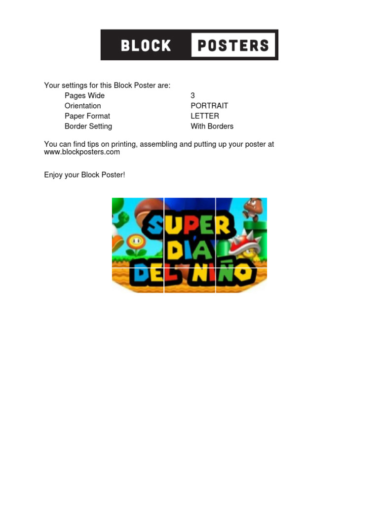 Block Poster Setup Guide | PDF | Home & Garden