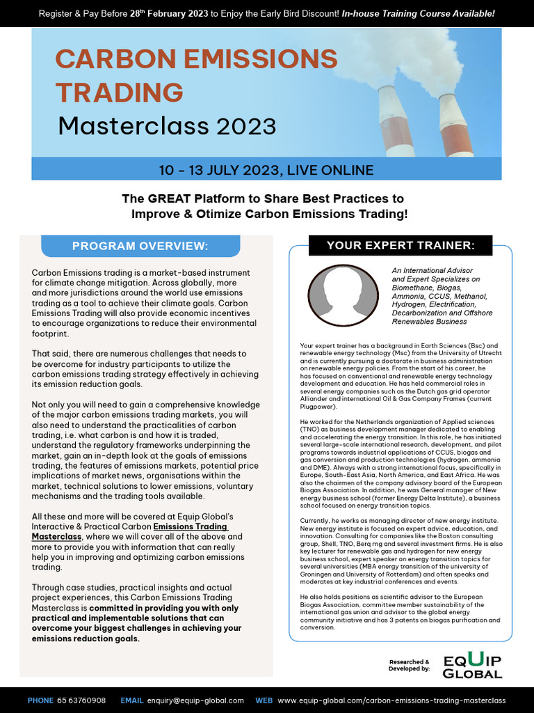 Carbon Emissions Trading Masterclass 2023 | PDF | Clean Development ...