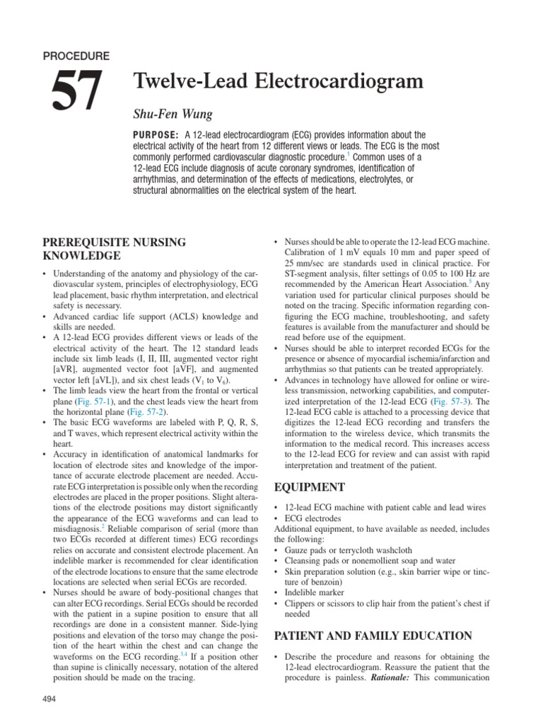 Twelve - Lead Electrocardiogram | PDF | Electrocardiography | Internal ...