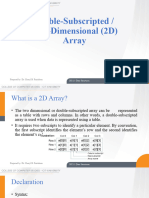 Slides in Java Programming: Double Subscripted Array