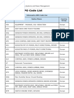 Schematics RPO Code List