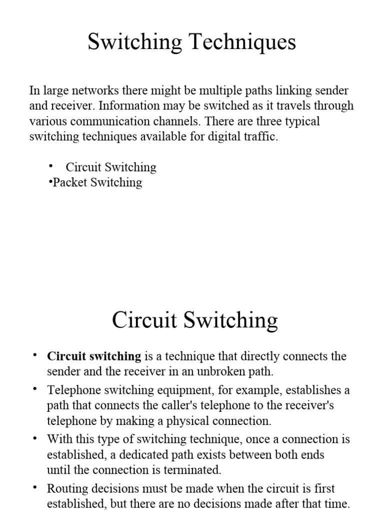Switching Techniques | PDF | Packet Switching | Computer Network
