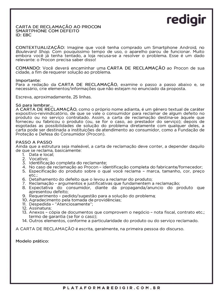 Gênero Textual Carta de Reclamação | PDF