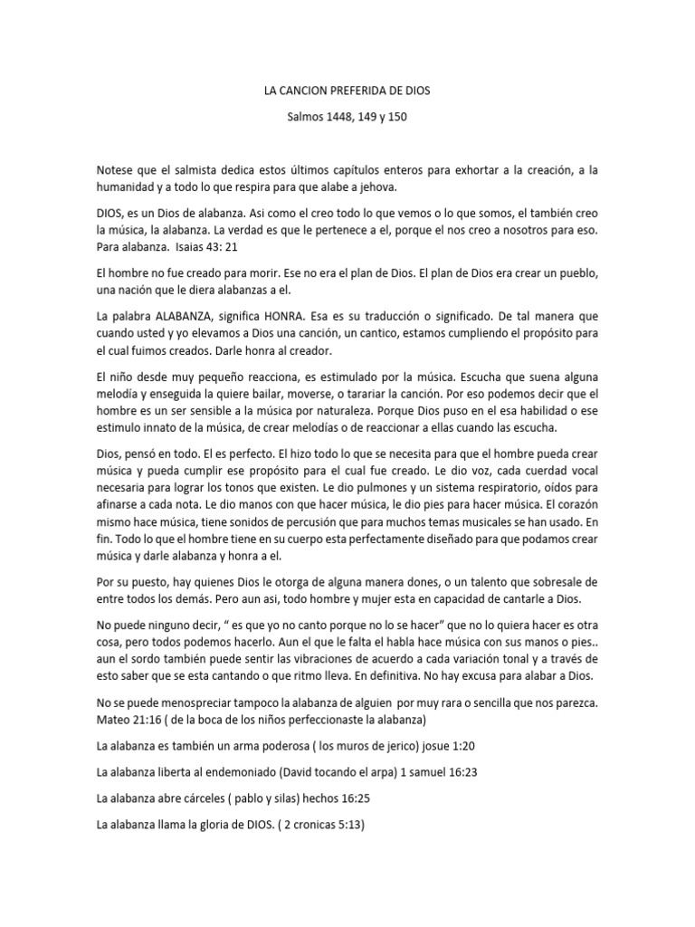 La Alabanza que Agrada a Dios | PDF | Salmos | Ritmo