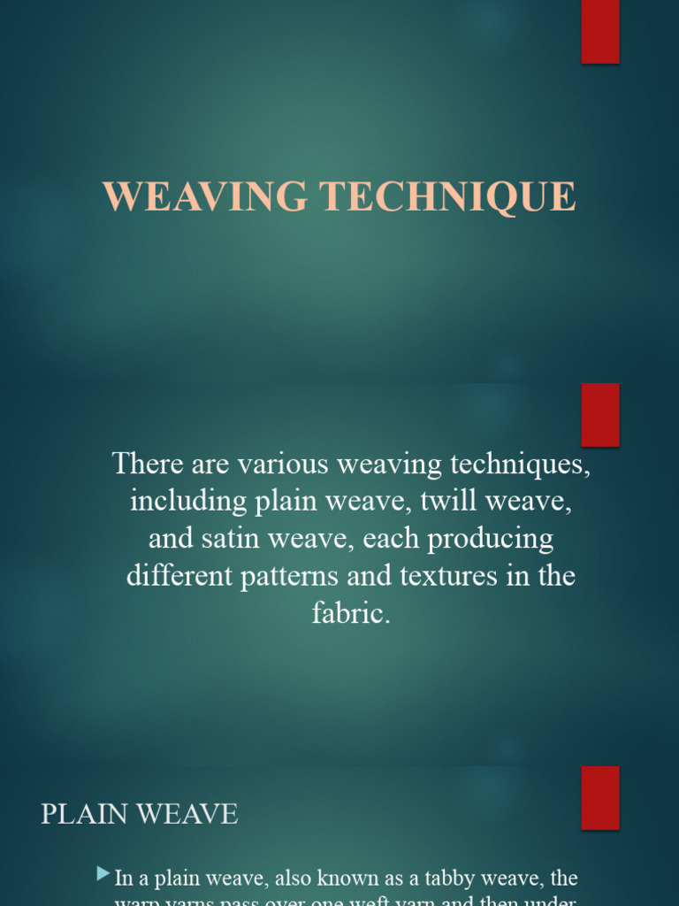 Overview of Weaving Techniques | PDF