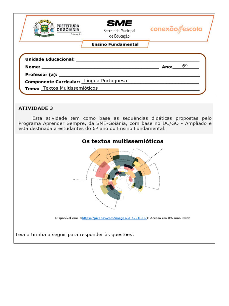 Atividade 3 - Textos Multissemióticos | PDF | Infográficos | Imagem