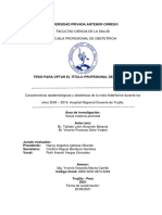 Características Epidemiológicas y Obstétricas de La Mola Hidatiforme