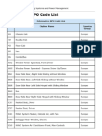 Schematics RPO Code List