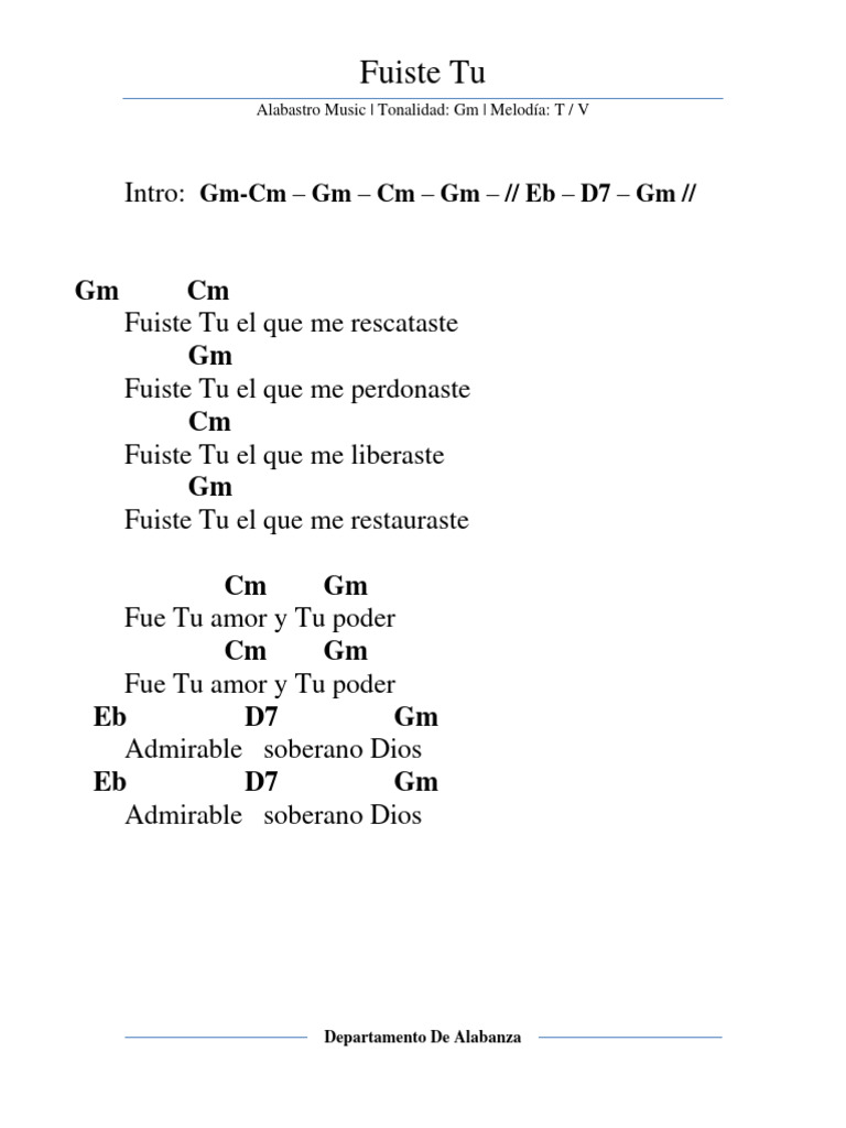 Acordes y letra de 