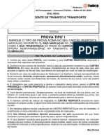 Agente de Trânsito e Transporte Tipo 1 2022 Peba Prova